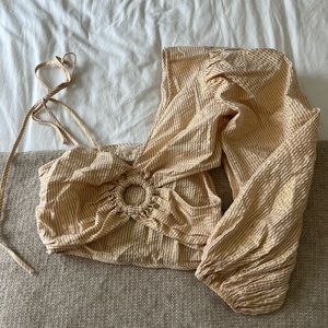 Super fun gold Revolve going out top